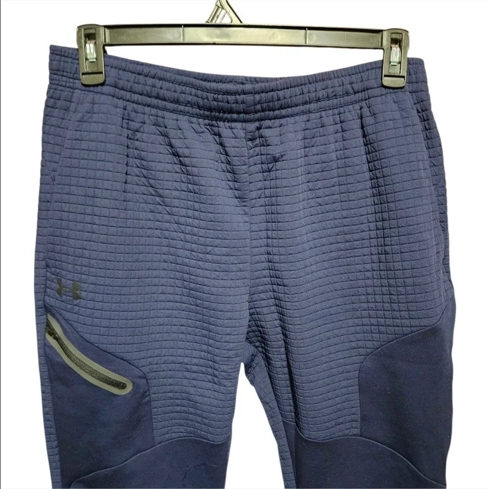 Under Armour Mens‎ Unstoppable Fleece Grid Jogger Pants Navy Blue Size Large New